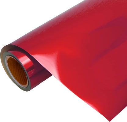 Threadart Metallic Red Heat Transfer Vinyl Film | Custom Cut Roll 20" Wide by The Yard | Compatible with Venture Explore and Maker, Silhouette Cameo, & Large Format Cutters