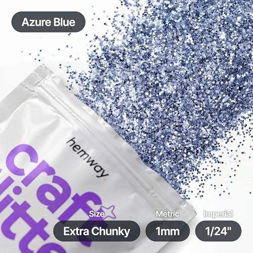 Craft Glitter Azure Blue 100g Extra Chunky Glitter (3.5 Ounce)