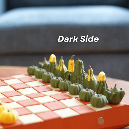 Forgecore Gourd Games, Pumpkin Game Set: Magnetic Chess Checkers, Dice Tower, Cribbage, Card Holder, Gourd Gambit Pumpkin Chess Expansion Pack, 3D Printing Portable Adult Pumpkins Board Game Set(2#2)