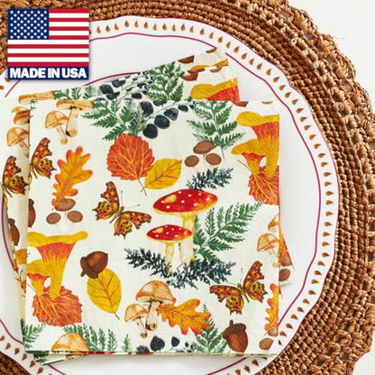 100 x Disposable Fall Paper Napkins (100 Count)