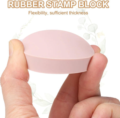 PATIKIL 24Pcs 2" Rubber Carving Blocks, Soft Linoleum Art Carving Block Round Crafts Stamp Making for Printmaking Stamps Carving Supplies, Pink