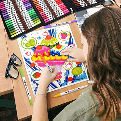 ZSCM 72 Colors Markers for Adult Coloring Books No Bleeding (72 Count)