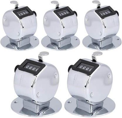 5 Pack Number Counter, Mechanical Counter, 4 Digit with Counter Clicker, Counting Clicker for Golf, Clicker Counter Handheld, Fish Counters for Fishing, Sports (5)