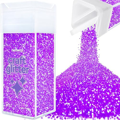 Craft Glitter Shaker Fluorescent Purple 130g Fine (3.8 Ounce)