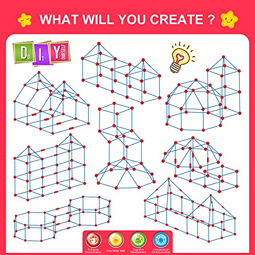 Fort Building Kit for Kids (140 Count)