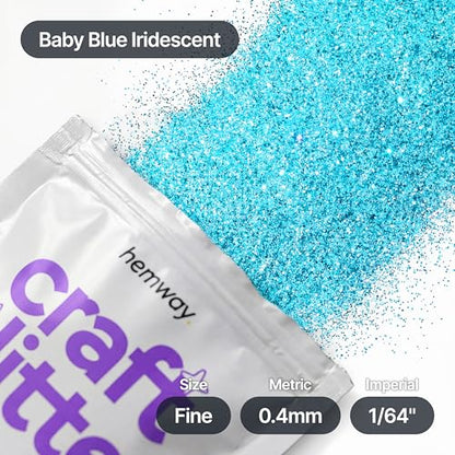 Craft Glitter Baby Blue Iridescent 100g Fine Glitter (3.5 Ounce)