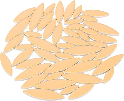uxcell Ceramic Mosaic Tile, About 200g Teardrop Leaf Tile Mosaic Block for Handicrafts Artwork, Ginger
