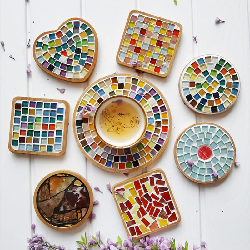 1.5lb Mosaic Tiles Assorted Iridescent Crystal Glass Mosaic Tile for Crafts