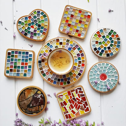 1.5lb Mosaic Tiles Assorted Iridescent Crystal Glass Mosaic Tile for Crafts