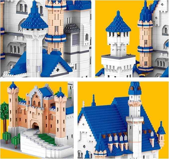 World Famous Big Architecture Swan Stone Castle Micro Blocks Set, Model Building Kit, Creative Building Game for Adults or Kids, Toy Building Set for Any Hobbyists (11810 Pieces)