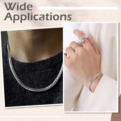 LiQunSweet 16.4 Feet(5m) 304 Stainless Steel Cuban Link Chains with Spools Unifished Cuban Chains for Men Women Unisex Jewelry Making Necklace Bracelet - 4.8x1.4mm