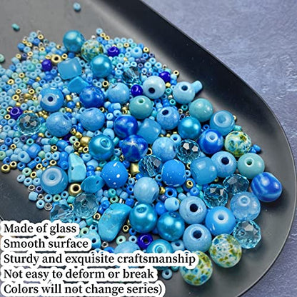 Assorted Glass Resin Beads Multi Size Colors Smooth Cracked Gravel Millet Spacer Beads for Bracelets Necklace Earring DIY Jewelry Making Craft