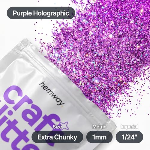 Craft Glitter Purple Holographic 100g Extra Chunky Glitter (3.5 Ounce)