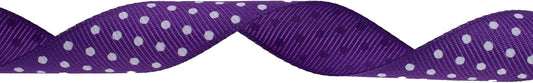 Polka Dot Grosgrain Ribbon 25 Yard Each Roll 100% Polyester (3/4", Purple) - Crafty Corner