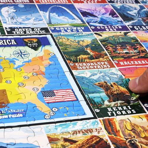 Colorful Vintage USA National Parks 500 Pieces Very Large Pieces Jigsaw Puzzle for 13+