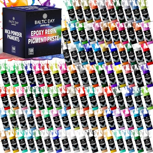 100 Color Pigment Paste for Epoxy Resin Set [15g Each] (100 Count)