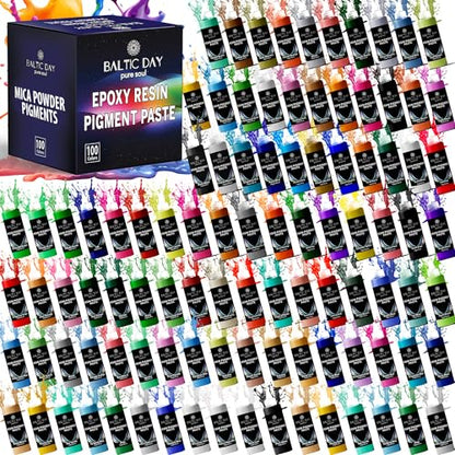 100 Color Pigment Paste for Epoxy Resin Set [15g Each] (100 Count)