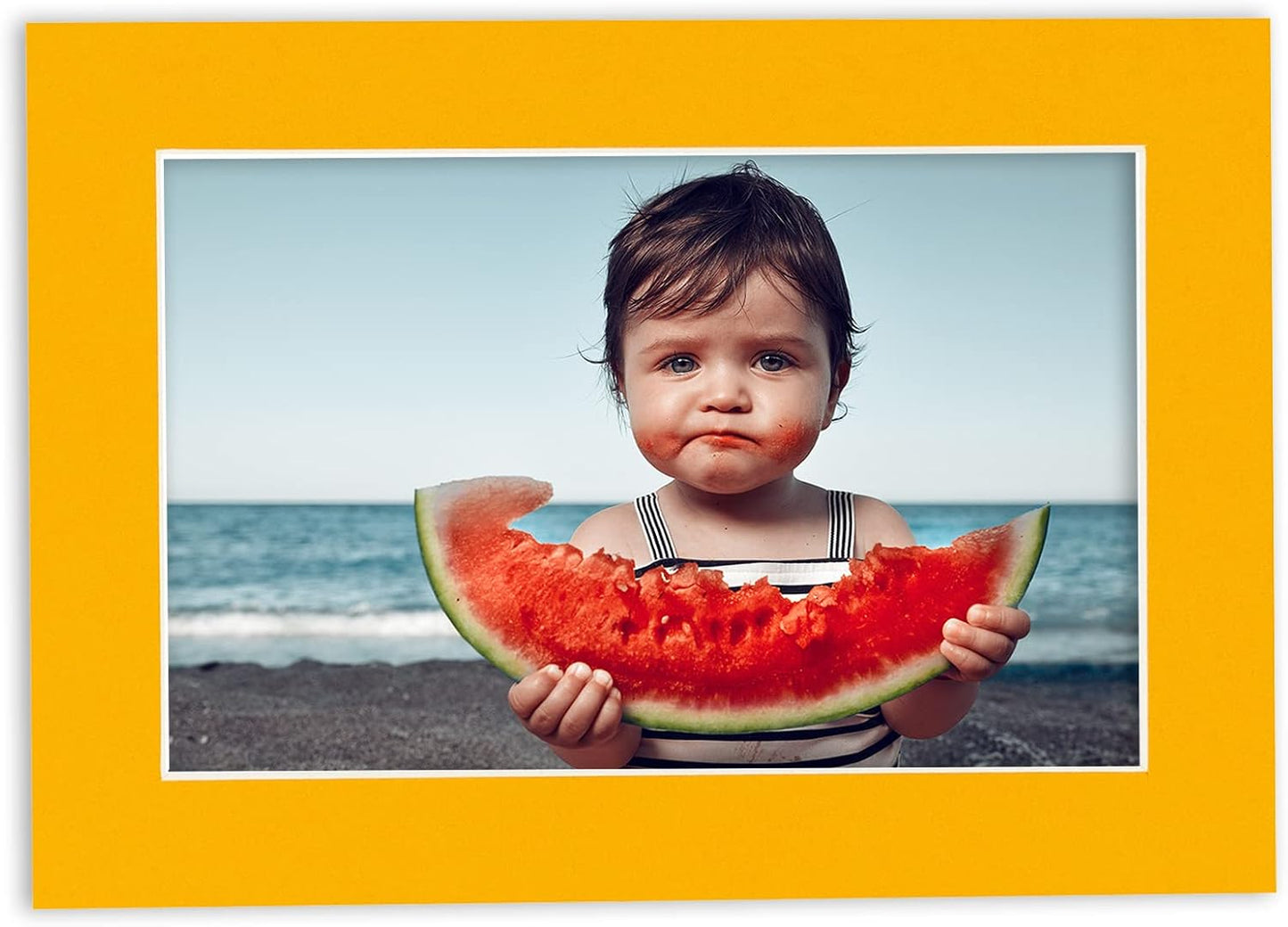 Pack of 25 Acid Free 11x14 Mats Bevel Cut for 8.5x11 Photos - Golden Orange Precut Matboards With Backing Boards and Clear Photo Mat Bags For Pictures, Photos, Framing - 4-ply Thickness