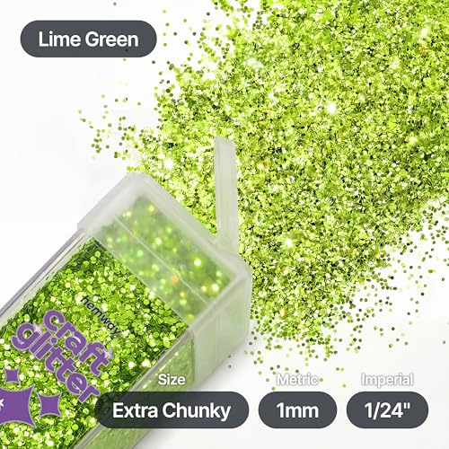 Craft Glitter Shaker Lime Green 110g Extra Chunky (3.8 Ounce)
