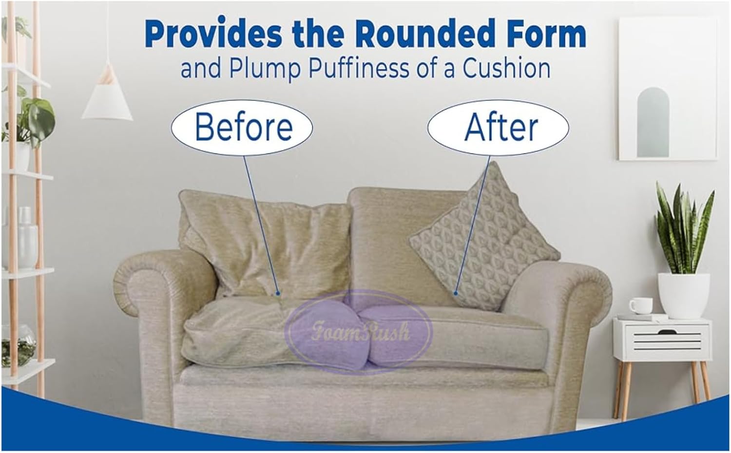 FoamRush 1" x 24" x 24" Seat Cushion Foam with Batting/Dacron (Cushion Seat Replacement) Made in USA - Crafty Corner