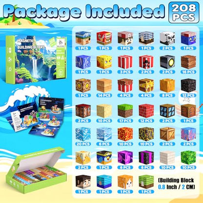 208PCS Magnetic Blocks (208 Count)