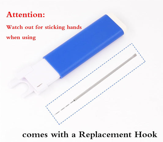 YICBOR Upgraded Automatic Sewing Machine Needle Threader with Strong Magnet, Stitch Insertion Tool with 1pcs Replacement Hooks Quick for Industrial Single Lockstitch Sewing Machine(Blue)