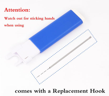 YICBOR Upgraded Automatic Sewing Machine Needle Threader with Strong Magnet, Stitch Insertion Tool with 1pcs Replacement Hooks Quick for Industrial Single Lockstitch Sewing Machine(Blue)