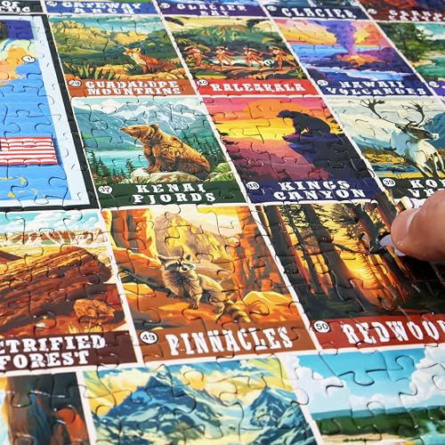 Colorful Vintage USA National Parks 1000 Pieces Large Format Jigsaw Puzzle for 13+