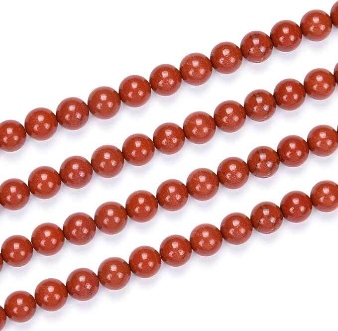 180pcs Adabele Natural Grade A Red Jasper Healing Gemstone 4mm (0.16 inch) Small Round Beads Gem Stone Spacer for Craft Jewelry Making GF33-4