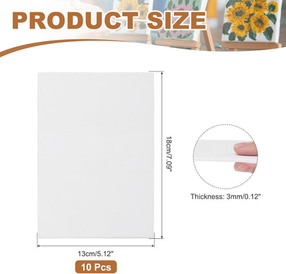 MECCANIXITY Canvas Boards for Painting, 5x7 Cotton Blank Primed Art Canvas Panels Acid-Free for Painting Supplies Oil Acrylic Tempera Watercolor Pouring Paint Artists(White, Pack of 10)