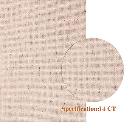6 Pieces Aida Cloth 14 Count Linen Cross Stitch Fabric