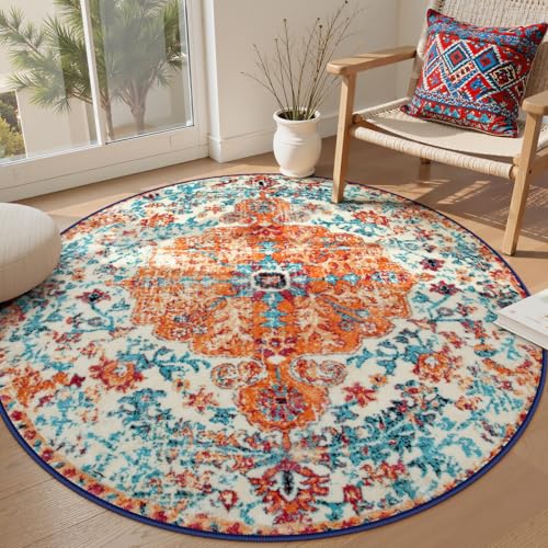 Washable Round Rugs 5'3"ft
