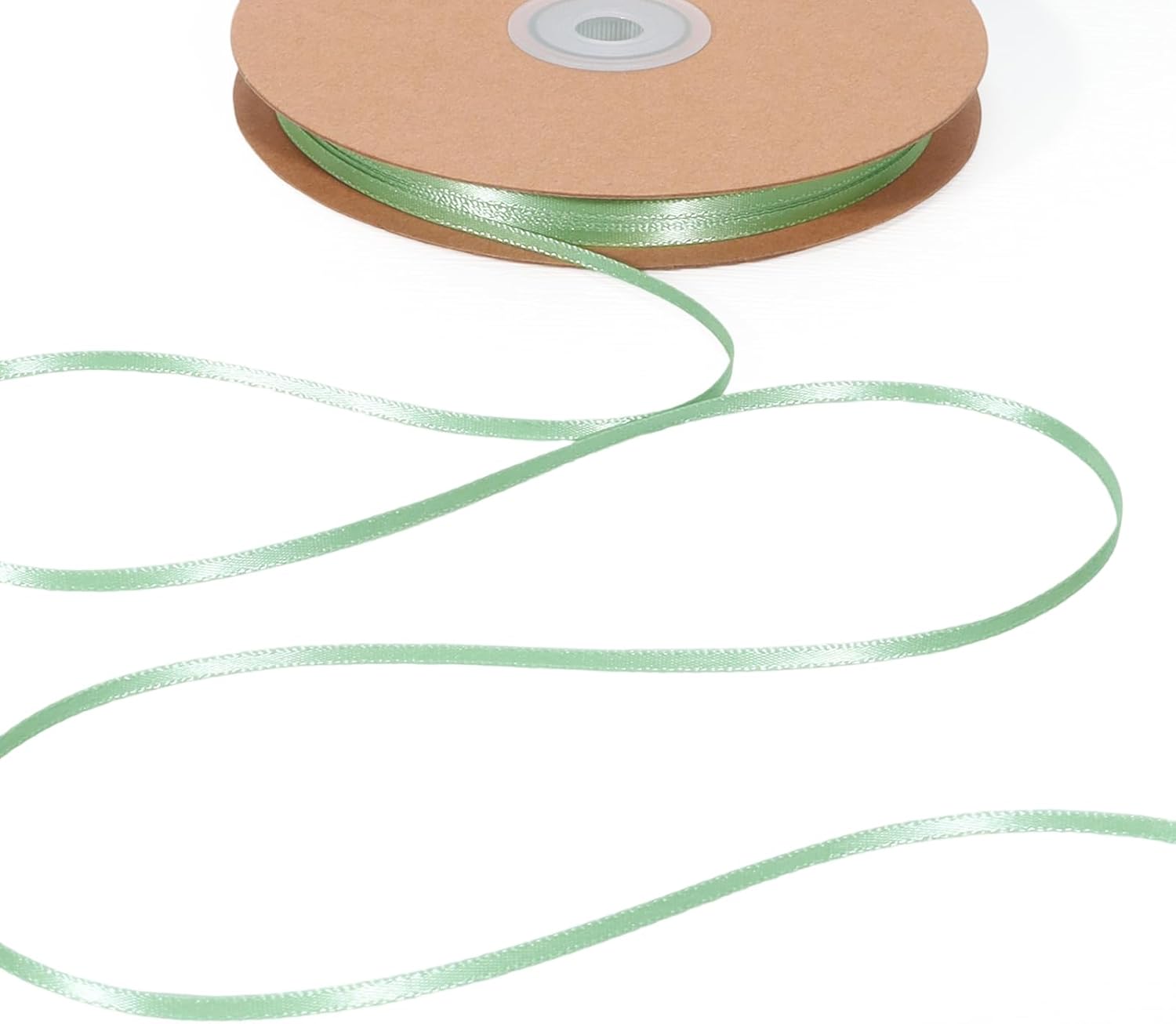 LaRibbons Sage Green Satin Ribbon 1/8 Inch 100 Yards Thin Luxury Double Faced Green Silk Ribbon for Flower Bouquet Crafts Gift Wrapping Wedding Decoration - Crafty Corner