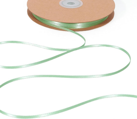 LaRibbons Sage Green Satin Ribbon 1/8 Inch 100 Yards Thin Luxury Double Faced Green Silk Ribbon for Flower Bouquet Crafts Gift Wrapping Wedding Decoration - Crafty Corner