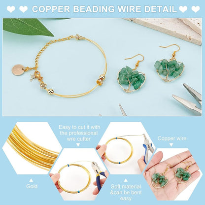 BENECREAT 23 Gauge 16 Feet Square Copper Wire, Bendable Metal Craft Wire for Necklace Bracelet Making and Other Handmade Project