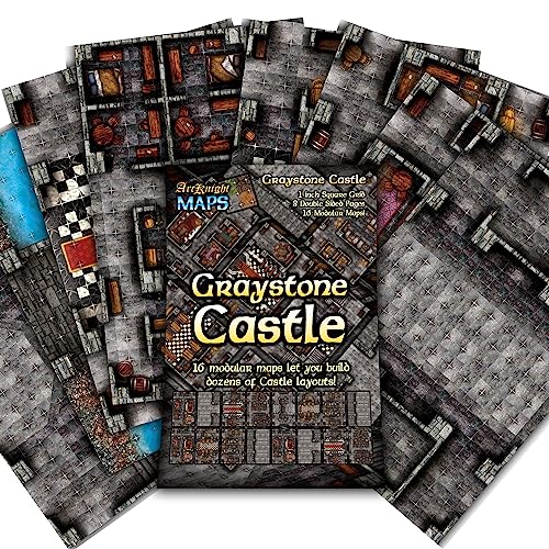 The Graystone Castle Roleplaying Battlemaps; 16 Modular RPG Maps in 8 Double