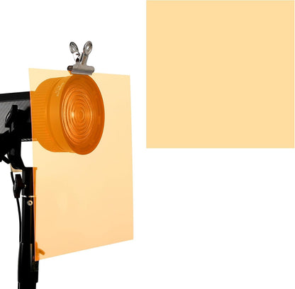 Lystaii 9pcs Lighting Gel Filter 11.8 x 11.8 Inches Gel Light Filter Color Correction Colored Overlays Transparent Color Filters Film Plastic Sheets for Film, Video, Photo, Stage Studio (Orange)