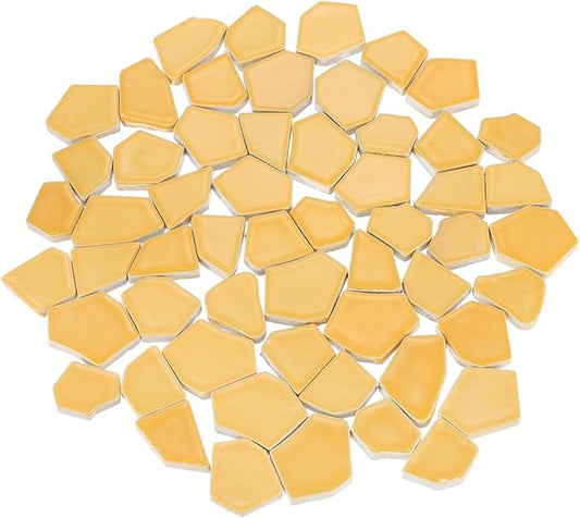 uxcell 500g/1.1LB Irregular Ceramics Mosaic Tiles, 2.3-4.2 cm Bulk Stained Ceramic Mosaic Pieces Stones Mosaic Kits for DIY Art Craft Projects Home Decor, Orange