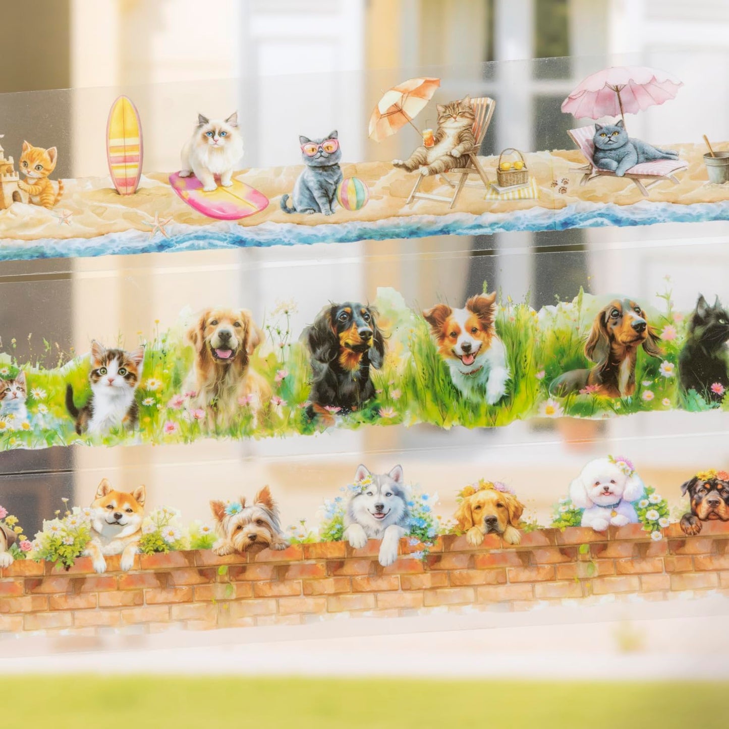 PET Tape Set for Junk Journal,6 Rolls Cute Cat Tape Stickers,Clear Pet Dog Stickers for Scrapbooking,Journaling,Planner,DIY Arts Crafts,Notebook,Phone Case,Cups(Pet Time)