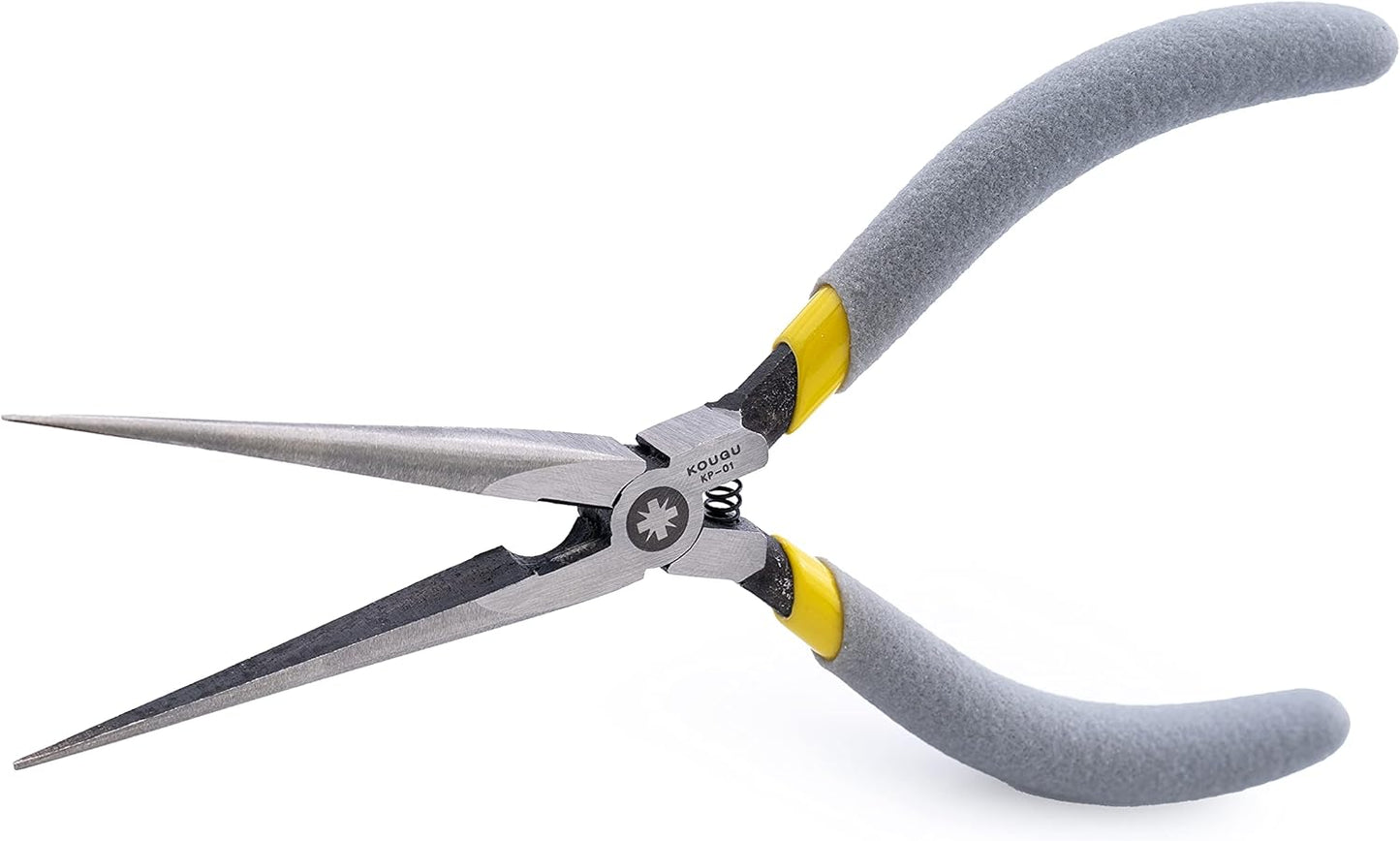 Super Precision Long Needle Nose Pliers - 6 Inch Steel Mini Long Nose Pliers With Non Serrated Edge & Non Slip Handles - Great For Jewelers, Fine Crafting, & Other High Precision Projects - Crafty Corner
