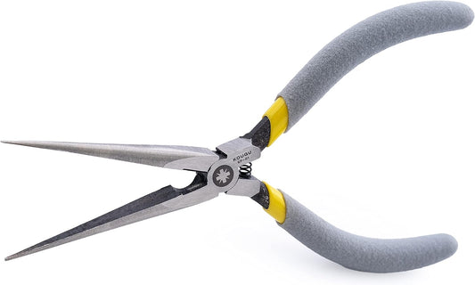 Super Precision Long Needle Nose Pliers - 6 Inch Steel Mini Long Nose Pliers With Non Serrated Edge & Non Slip Handles - Great For Jewelers, Fine Crafting, & Other High Precision Projects - Crafty Corner