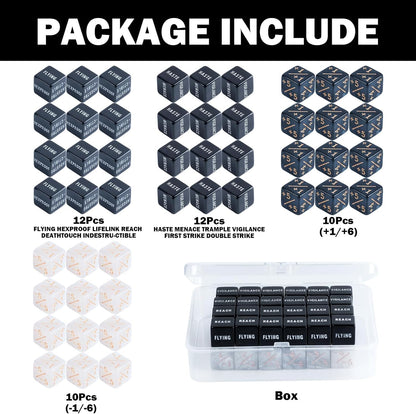 48 Pieces MTG Dice Counters Bulk Ability Keyword Counters Life Counter 1/+1 counters,6 Sided Dice Set for Tabletop Games,MTG, TCG, Card Games Accessories (48 Pieces)