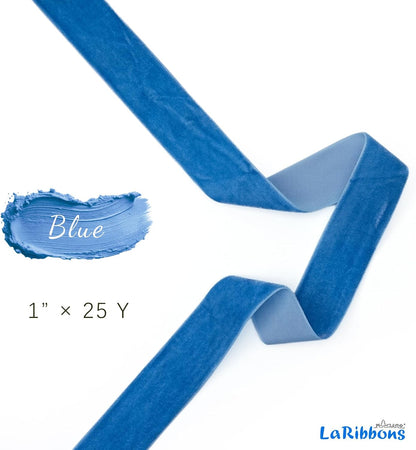 LaRibbons Thin Velvet Ribbon 1 Inch x 25 Yards, Dusty Blue Velvet Ribbon for Christmas Tree, Gift Wrapping, Wreath Bow, Outdoor Decoration - Crafty Corner