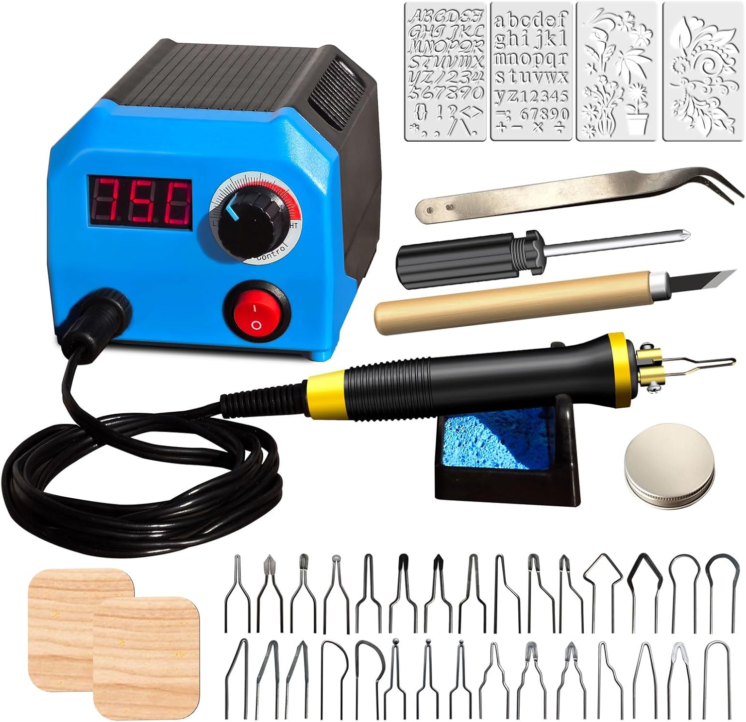 LH55-1 wood burning kit,wood burning tool,digitally adjustable temperature wood burner kit,professional wood burner tool kit for adults beginners craft,pyrography pen (LH55-A pen) - Crafty Corner