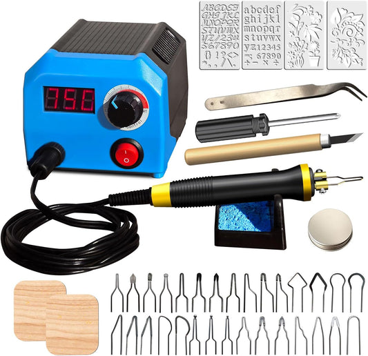 LH55-1 wood burning kit,wood burning tool,digitally adjustable temperature wood burner kit,professional wood burner tool kit for adults beginners craft,pyrography pen (LH55-A pen) - Crafty Corner