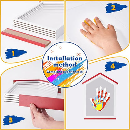 CHERRY CHEERS Exclusive House Shaped Family Handprint Kit; Unique DIY Keepsake, Complete Set, Meaningful Gift for Home Decor, Family Craft & Memory Making