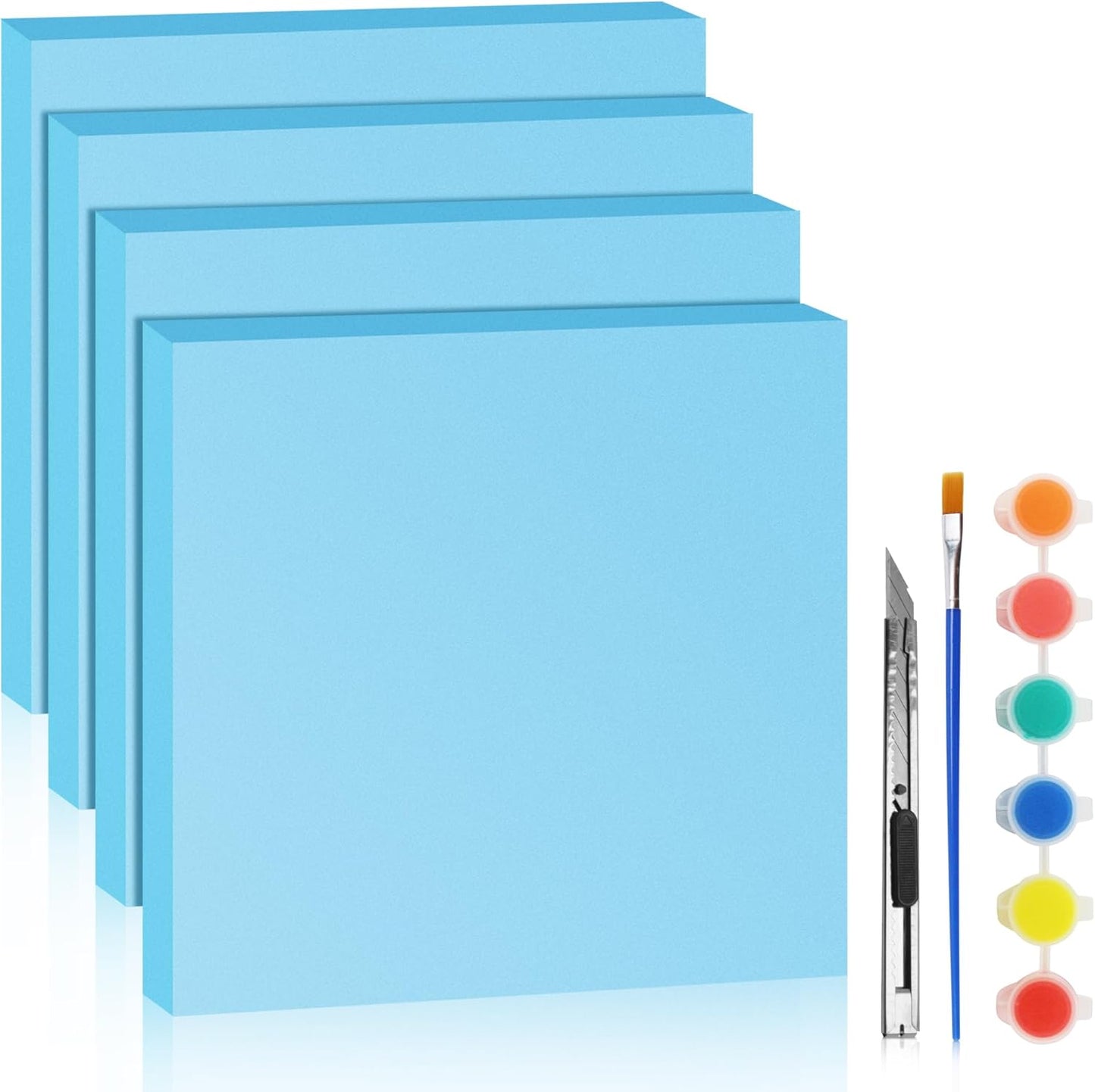 LuckyFoam Blue 4 Pack 12x12x1 inch Foam Sheets 1 Inch Thick Polystyrene Rectangles XPS Foam Board Craft for Insulating DIY Modeling Art Supplies - Crafty Corner