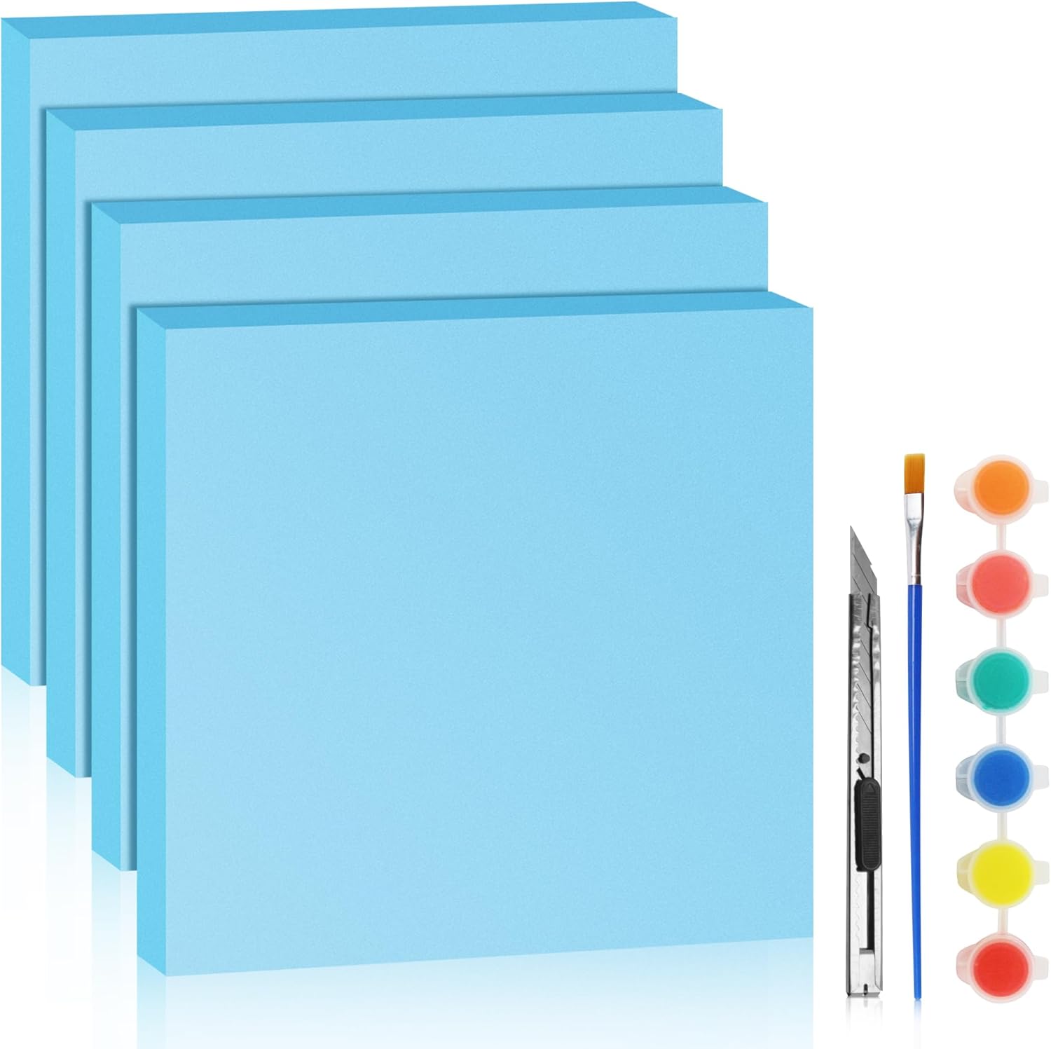 LuckyFoam Blue 4 Pack 12x12x1 inch Foam Sheets 1 Inch Thick Polystyrene Rectangles XPS Foam Board Craft for Insulating DIY Modeling Art Supplies - Crafty Corner
