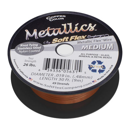 Soft Flex 49 Strand Beading Wire - Medium 0.19 Diameter - 30 Feet Nylon Design Wire - Crafty Corner