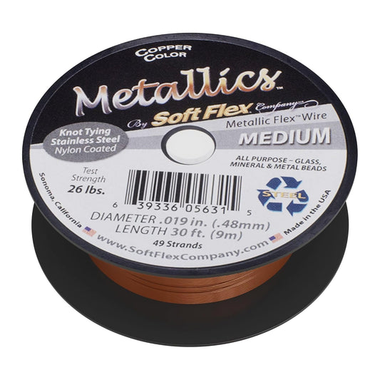 Soft Flex 49 Strand Beading Wire - Medium 0.19 Diameter - 30 Feet Nylon Design Wire - Crafty Corner